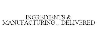 INGREDIENTS & MANUFACTURING...DELIVERED trademark