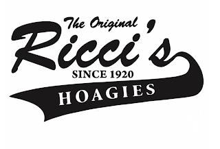 THE ORIGINAL RICCI'S HOAGIES SINCE 1920 trademark