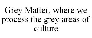 GREY MATTER, WHERE WE PROCESS THE GREY AREAS OF CULTURE trademark