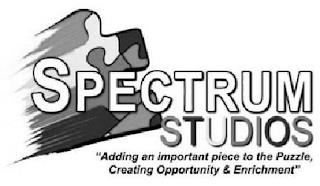 SPECTRUM STUDIOS ADDING AN IMPORTANT PIECE TO THE PUZZLE, CREATING OPPORTUNITY & ENRICHMENT trademark