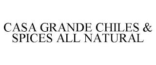 CASA GRANDE CHILES & SPICES ALL NATURAL trademark