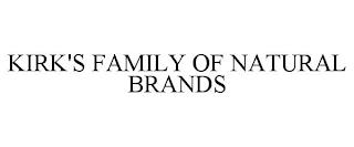 KIRK'S FAMILY OF NATURAL BRANDS trademark