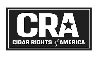 CRA CIGAR RIGHTS OF AMERICA trademark