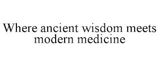 WHERE ANCIENT WISDOM MEETS MODERN MEDICINE trademark