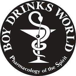 BOY DRINKS WORLD PHARMACOLOGY OF THE SPIRIT trademark