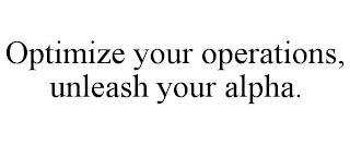 OPTIMIZE YOUR OPERATIONS, UNLEASH YOUR ALPHA. trademark