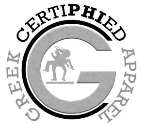 G GREEK CERTIPHIED APPAREL trademark