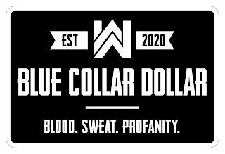 EST WW 2020 BLUE COLLAR DOLLAR BLOOD. SWEAT. PROFANITY. trademark