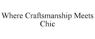 WHERE CRAFTSMANSHIP MEETS CHIC trademark