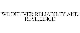 WE DELIVER RELIABILTY AND RESILIENCE trademark