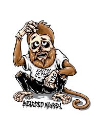 BEARDED MONKEY 440. MONKEY WITH A BEARD. 440 ON THE HAND OF MONKEY. WEARING SHIRT AND JEANS. trademark