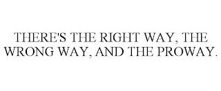 THERE'S THE RIGHT WAY, THE WRONG WAY, AND THE PROWAY. trademark