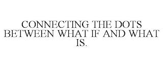 CONNECTING THE DOTS BETWEEN WHAT IF AND WHAT IS.  trademark