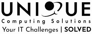 UNIQUE COMPUTING SOLUTIONS YOUR IT CHALLENGES | SOLVEDENGES | SOLVED trademark