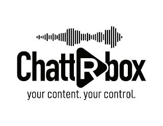 CHATTRBOX YOUR CONTENT. YOUR CONTROL. trademark