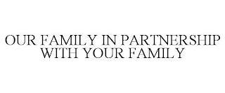 OUR FAMILY IN PARTNERSHIP WITH YOUR FAMILY trademark