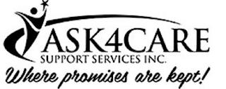 ASK4CARE SUPPORT SERVICES INC. WHERE PROMISES ARE KEPT! trademark