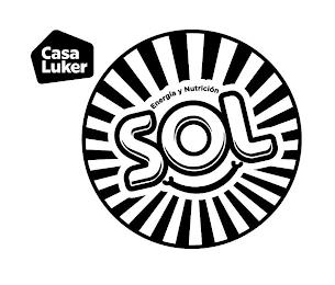 CASA LUKER SOL ENERGÍA Y NUTRICIÓN trademark