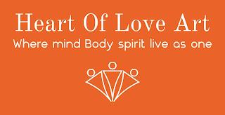 HEART OF LOVE ART WHERE MIND BODY SPIRT LIVE AS ONE trademark