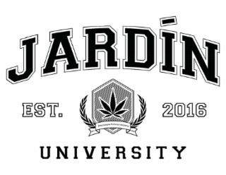 JARDIN EST. 2016 UNIVERSITY EST. DOMINARUM PECUNIA VIRIDITAS VIRIDITAS 2016 trademark