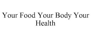 YOUR FOOD YOUR BODY YOUR HEALTH trademark