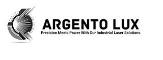 ARGENTO LUX PRECISION MEETS POWER WITH OUR INDUSTRIAL LASER SOLUTIONS trademark