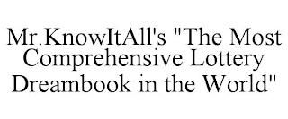 MR.KNOWITALL'S "THE MOST COMPREHENSIVE LOTTERY DREAMBOOK IN THE WORLD" trademark