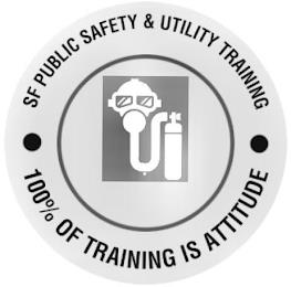 SF PUBLIC SAFETY & UTILITY TRAINING 100% OF TRAINING IS ATTITUDE trademark