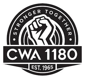 CWA 1180 STRONGER TOGETHER EST. 1965 trademark