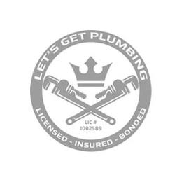 LET'S GET PLUMBING LIC #1082589 LICENCED - INSURED - BONDED - INSURED - BONDED trademark