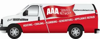 CALL 1800FIXITNOW AAA SERVICE NETWORK AAASERVICENETWORK.COM HEATING  COOLING  PLUMBING  GENERATORS  APPLIANCE REPAIR trademark