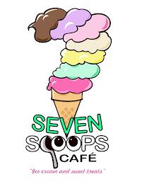 7 SEVEN SCOOPS CAFE' "ICE CREAM AND SWEET TREATS" trademark