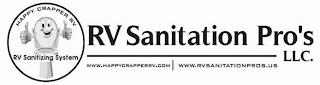 HAPPY CRAPPER RV RV SANITIZING SYSTEM RV SANITATION PRO'S LLC. WWW.HAPPYCRAPPERRV.COM WWW.RVSANITATIONPROS.US trademark