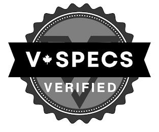 V SPECS VERIFIED V trademark