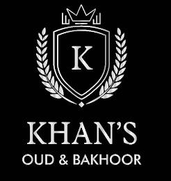 K KHAN'S OUD & BAKHOOR trademark