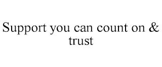 SUPPORT YOU CAN COUNT ON & TRUST trademark