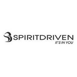 STYLIZED "SD" NEXT TO THE WORD "SPIRITDRIVEN" WITH THE WORDS "IT'S IN YOU" trademark