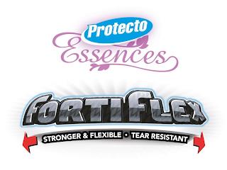 PROTECTO ESSENCES FORTIFLEX STRONGER & FLEXIBLE · TEAR RESISTANT trademark