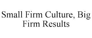 SMALL FIRM CULTURE, BIG FIRM RESULTS trademark