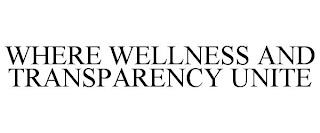 WHERE WELLNESS AND TRANSPARENCY UNITE trademark