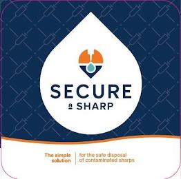 SECURE A SHARP THE SIMPLE SOLUTION FOR THE SAFE DISPOSAL OF CONTAMINATED SHARPS trademark