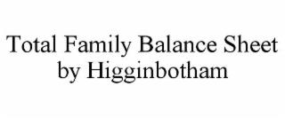 TOTAL FAMILY BALANCE SHEET BY HIGGINBOTHAM trademark