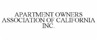 APARTMENT OWNERS ASSOCIATION OF CALIFORNIA INC. trademark